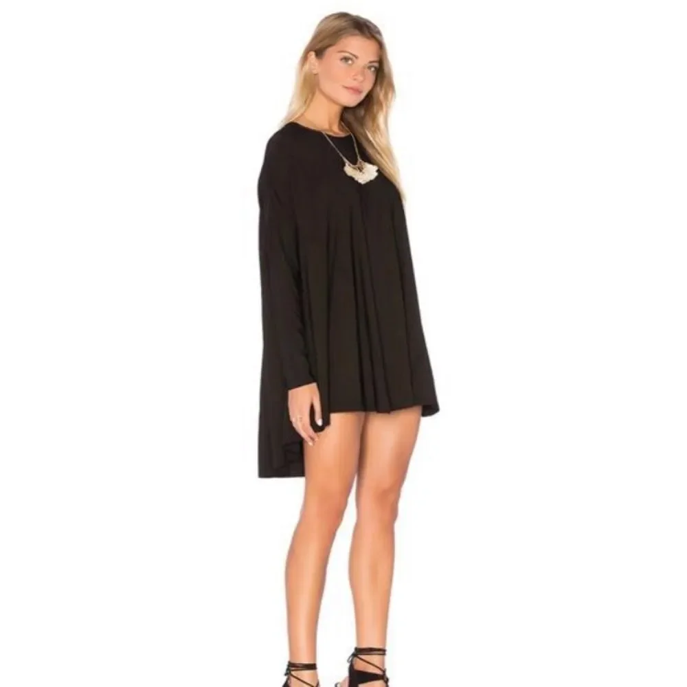 Show Me Your MuMu Will Long Sleeve Tunic Top Black XS Oversized